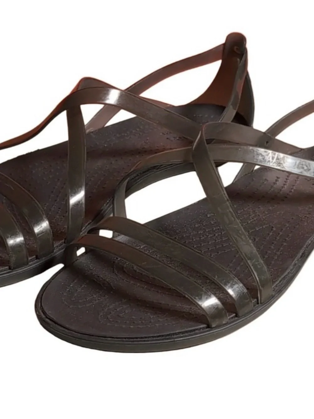 CROCS Women’s Black Strappy Jelly Slingback Sandals - Picture 2 of 2